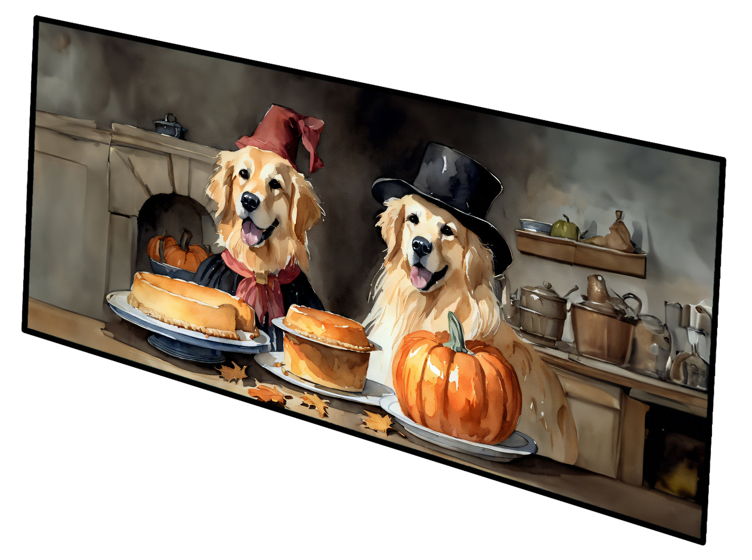 Buy this Golden Retriever Fall Kitchen Pumpkins Runner Mat 28x58