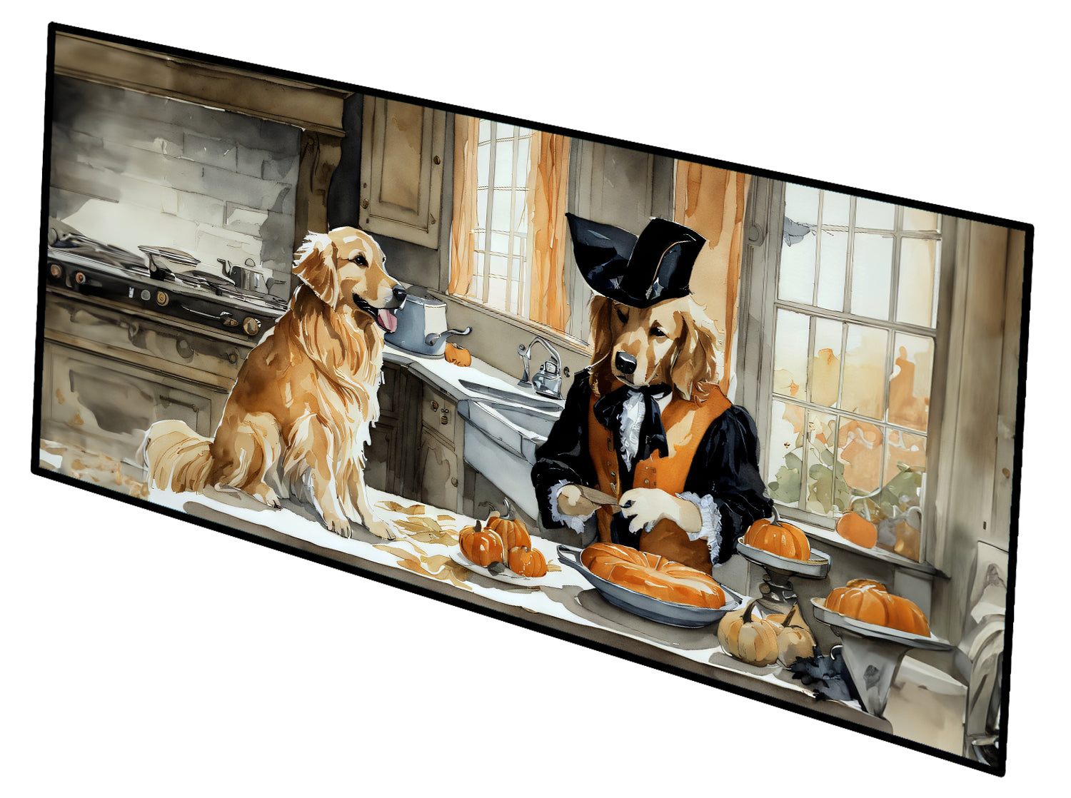 Buy this Golden Retriever Fall Kitchen Pumpkins Runner Mat 28x58