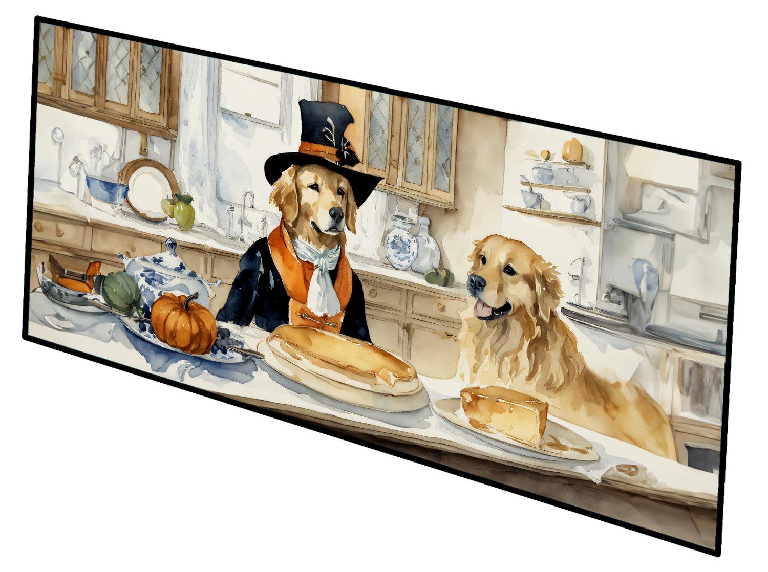 Buy this Golden Retriever Fall Kitchen Pumpkins Runner Mat 28x58