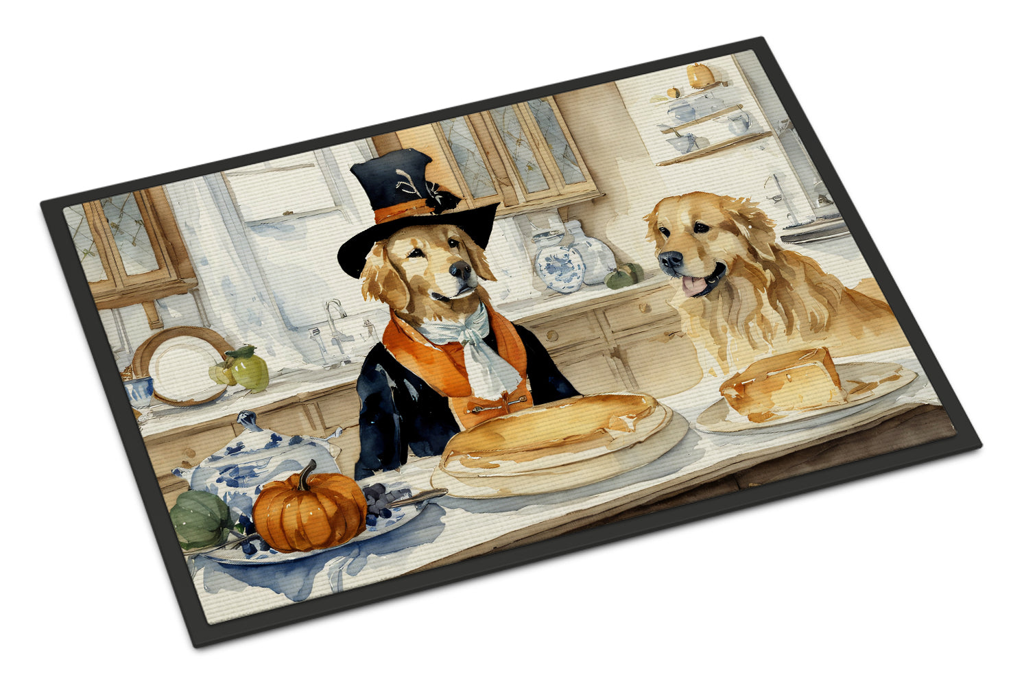 Buy this Golden Retriever Fall Kitchen Pumpkins Indoor or Outdoor Mat 24x36