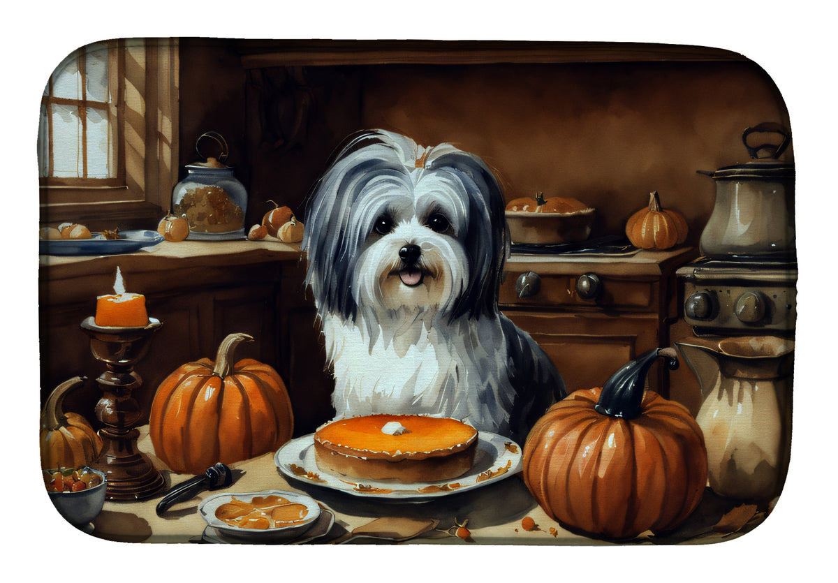 Buy this Havanese Fall Kitchen Pumpkins Dish Drying Mat