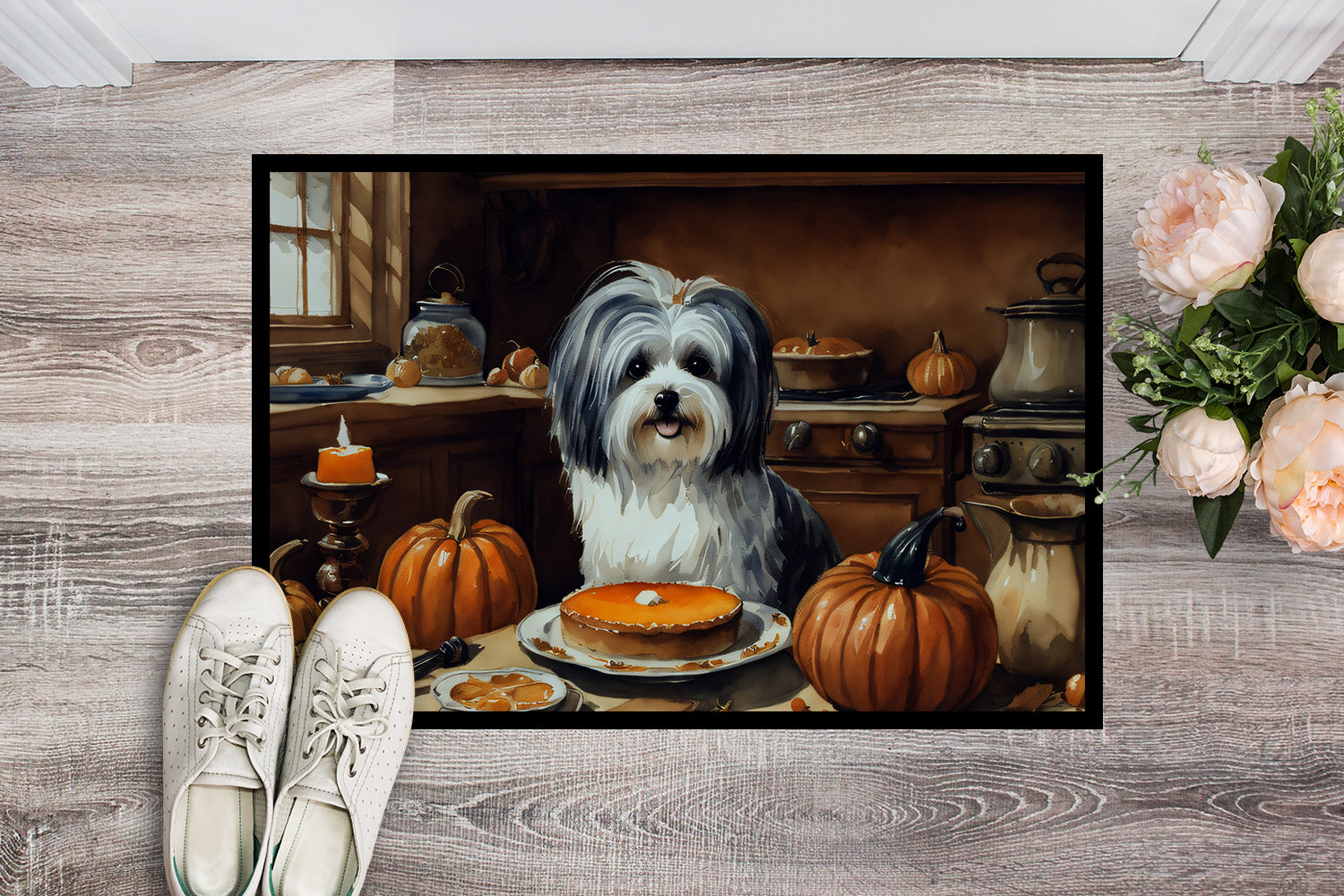 Buy this Havanese Fall Kitchen Pumpkins Doormat 18x27