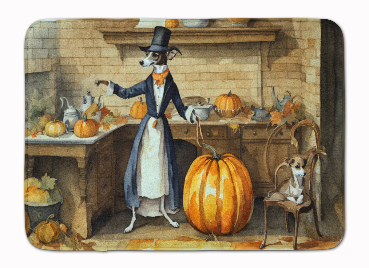 Buy this Italian Greyhound Fall Kitchen Pumpkins Memory Foam Kitchen Mat