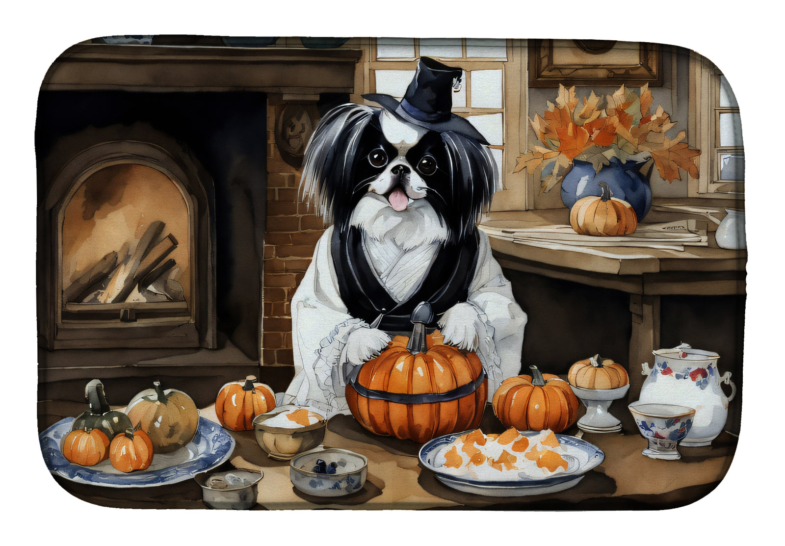 Buy this Japanese Chin Fall Kitchen Pumpkins Dish Drying Mat