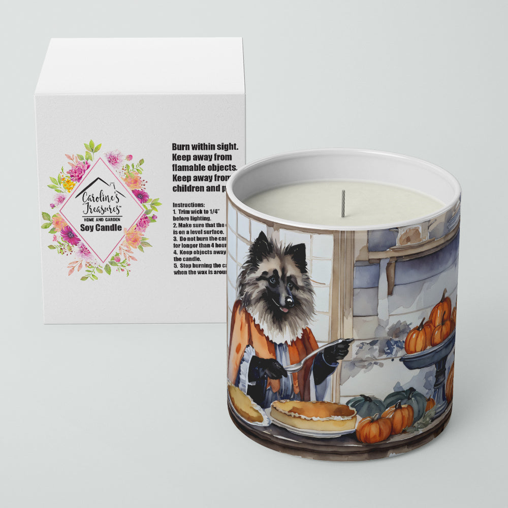 Keeshond Fall Kitchen Pumpkins Decorative Soy Candle