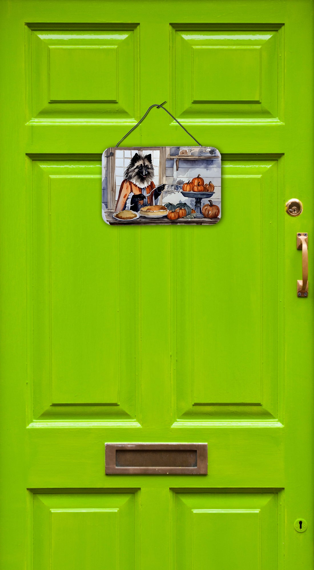 Buy this Keeshond Fall Kitchen Pumpkins Wall or Door Hanging Prints