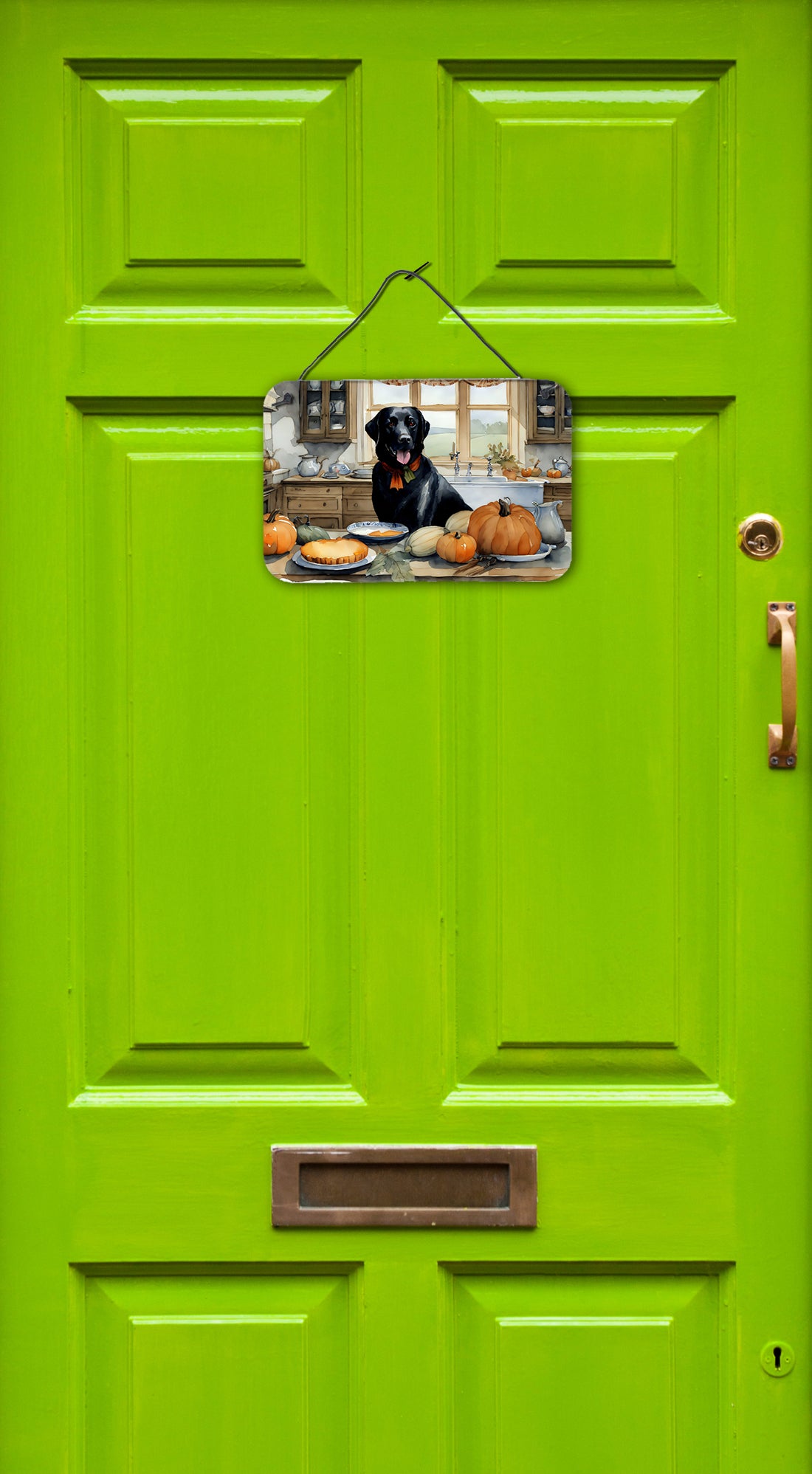 Buy this Black Lab Fall Kitchen Pumpkins Wall or Door Hanging Prints