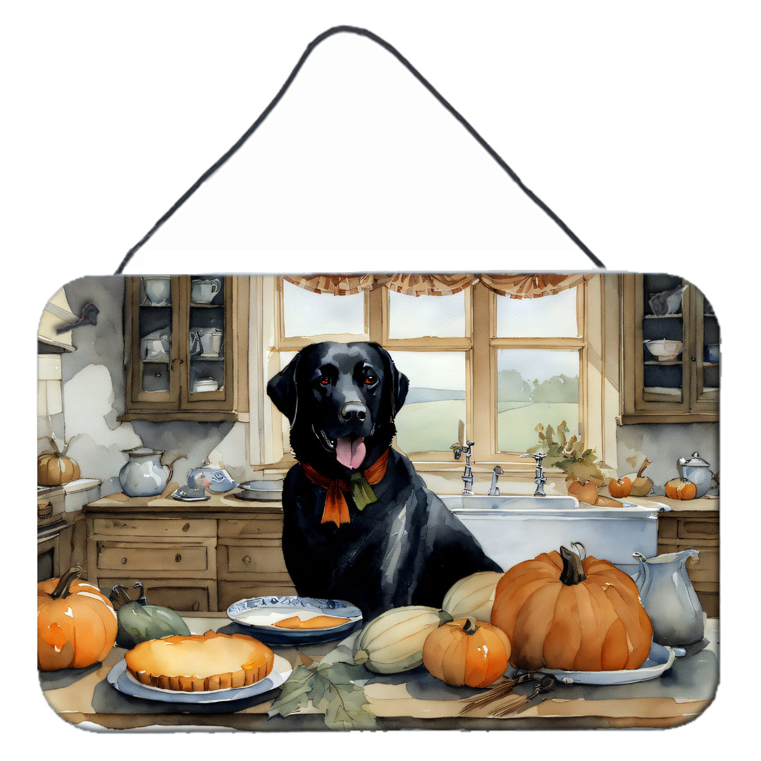 Buy this Black Lab Fall Kitchen Pumpkins Wall or Door Hanging Prints