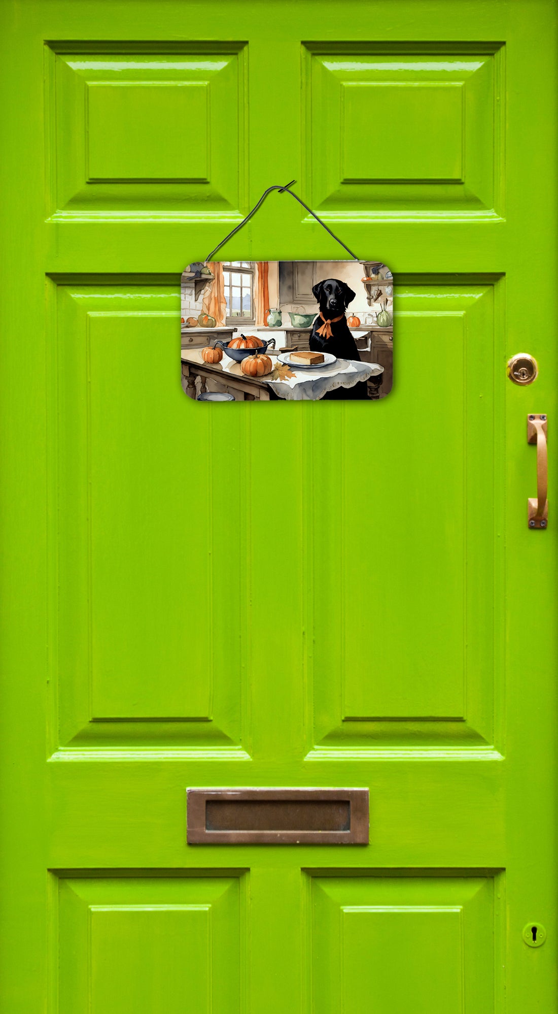 Buy this Black Lab Fall Kitchen Pumpkins Wall or Door Hanging Prints