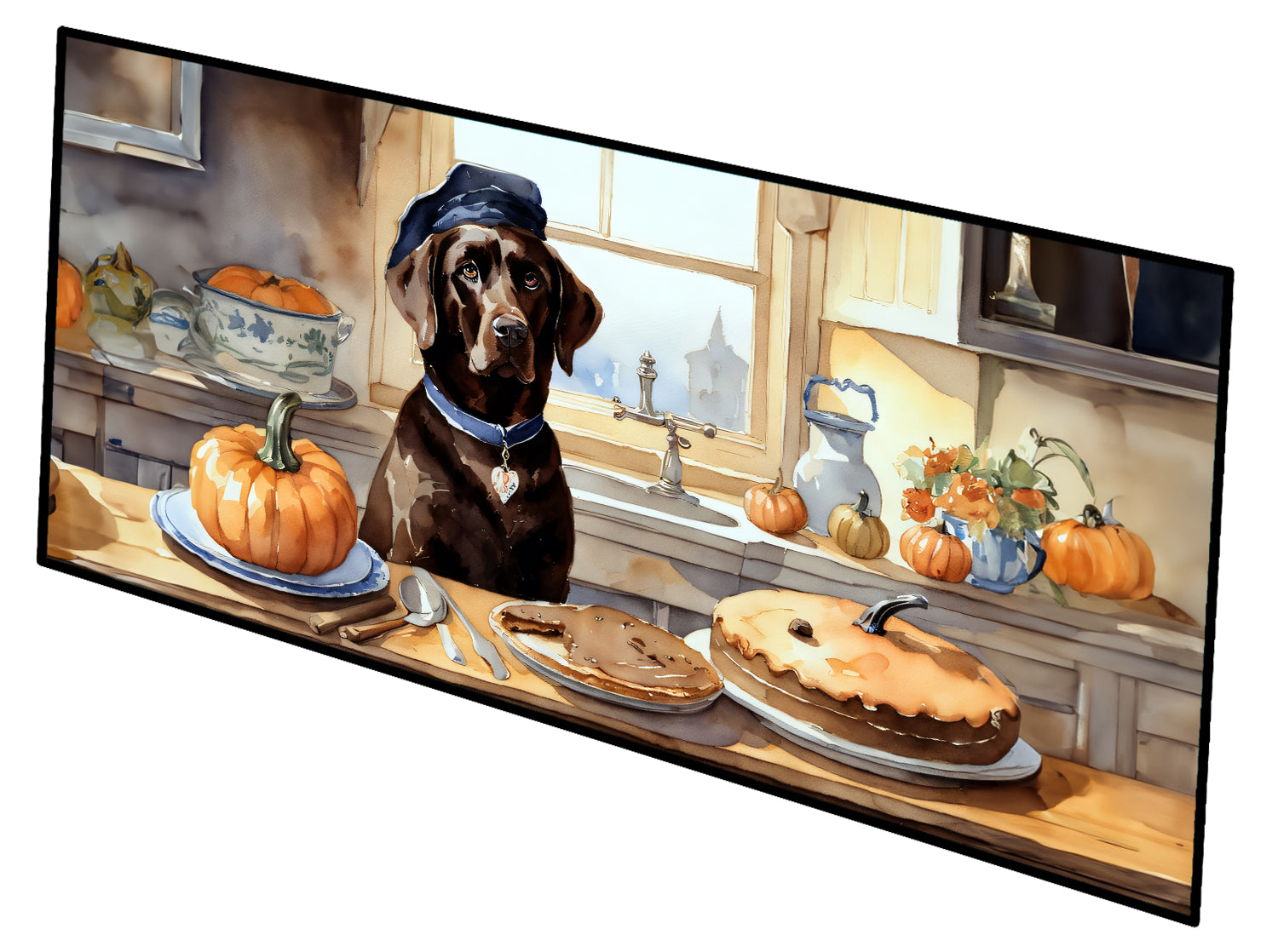 Buy this Chocolate Lab Fall Kitchen Pumpkins Runner Mat 28x58