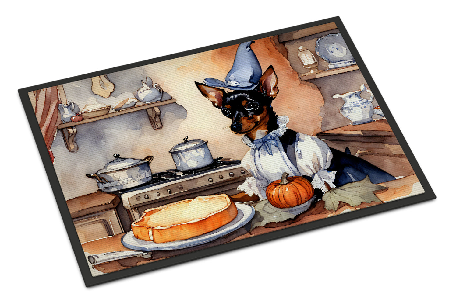 Buy this Miniature Pinscher Fall Kitchen Pumpkins Indoor or Outdoor Mat 24x36