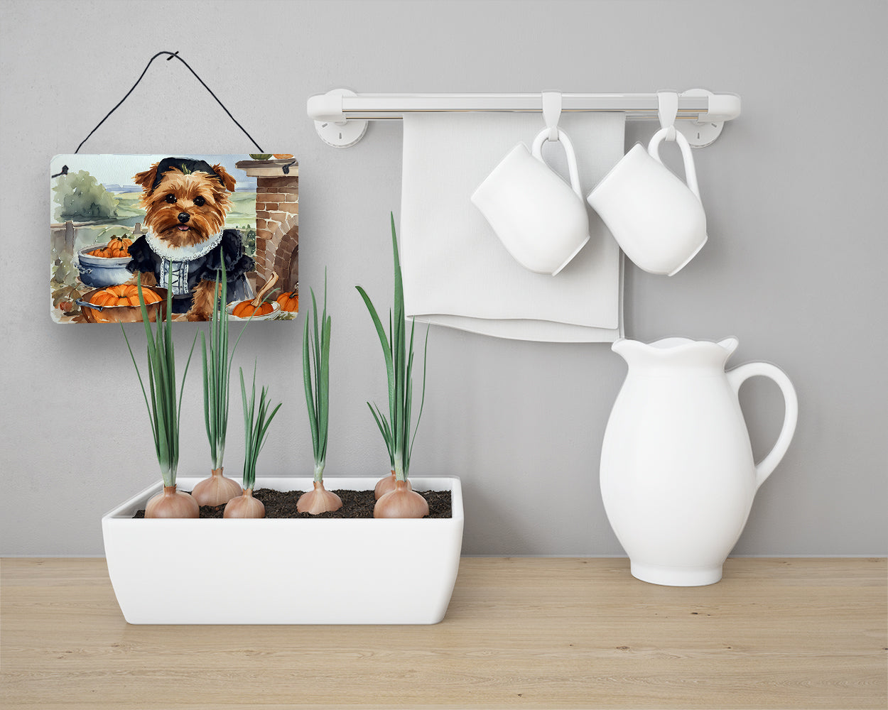 Norfolk Terrier Fall Kitchen Pumpkins Wall or Door Hanging Prints  the-store.com.