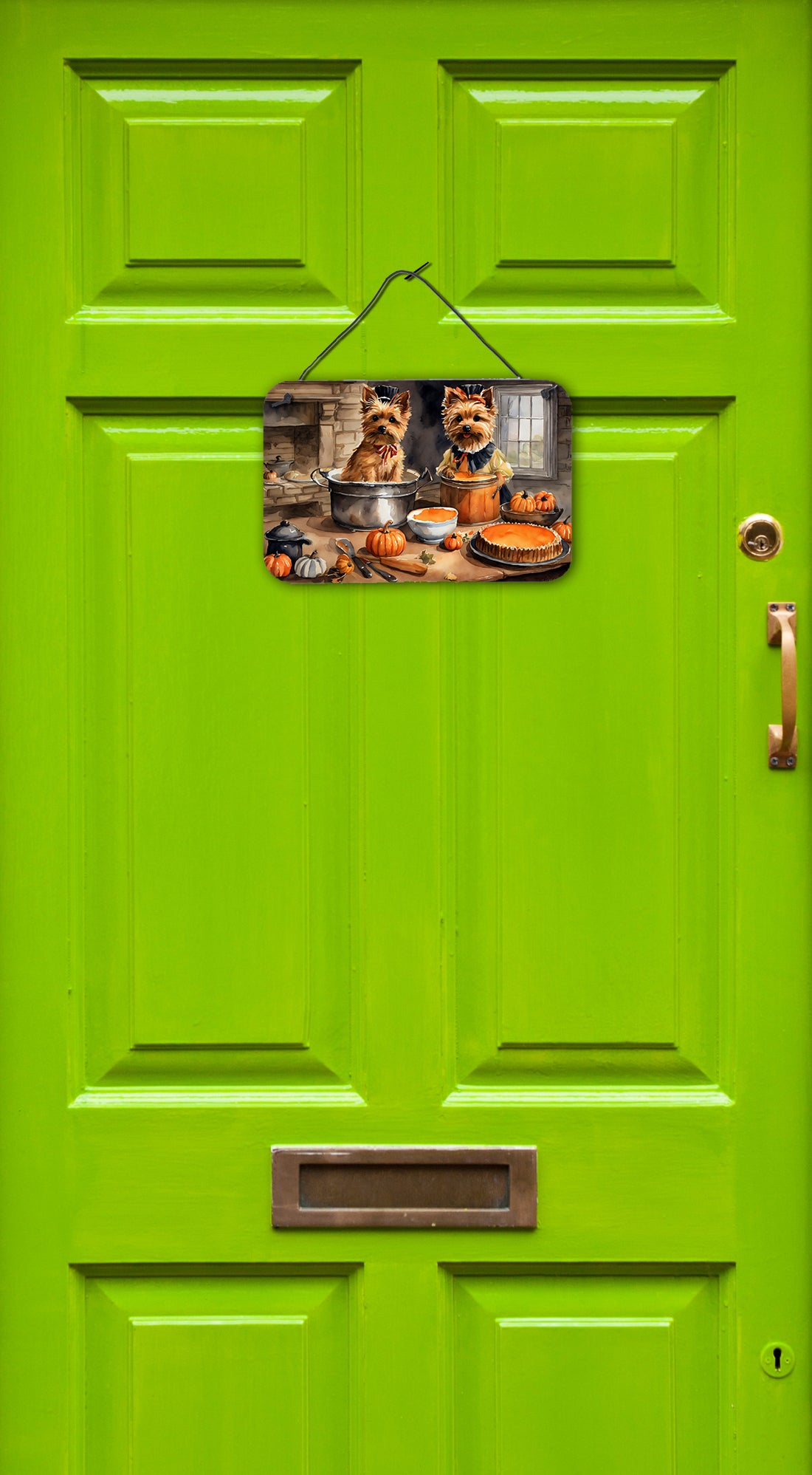 Norwich Terrier Fall Kitchen Pumpkins Wall or Door Hanging Prints  the-store.com.