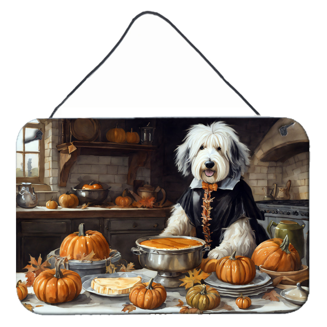 Buy this Old English Sheepdog Fall Kitchen Pumpkins Wall or Door Hanging Prints