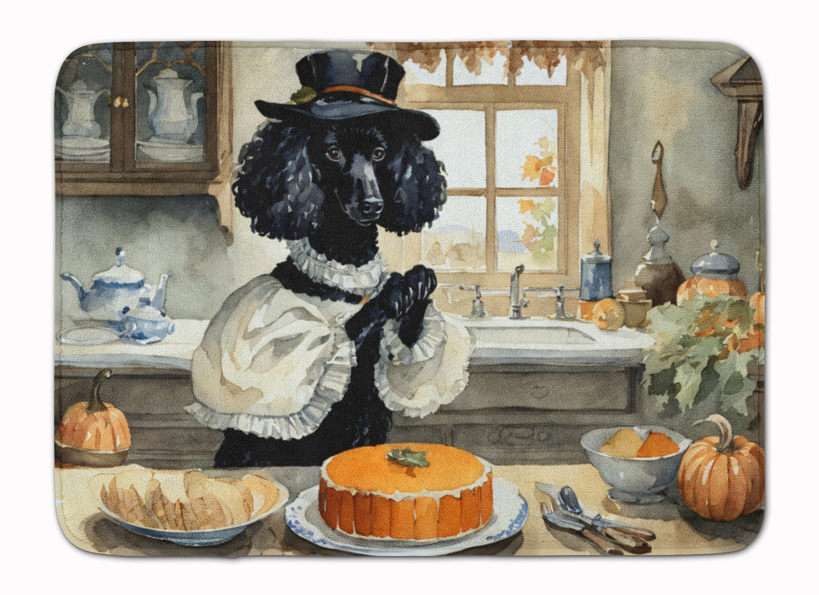 Buy this Poodle Fall Kitchen Pumpkins Memory Foam Kitchen Mat