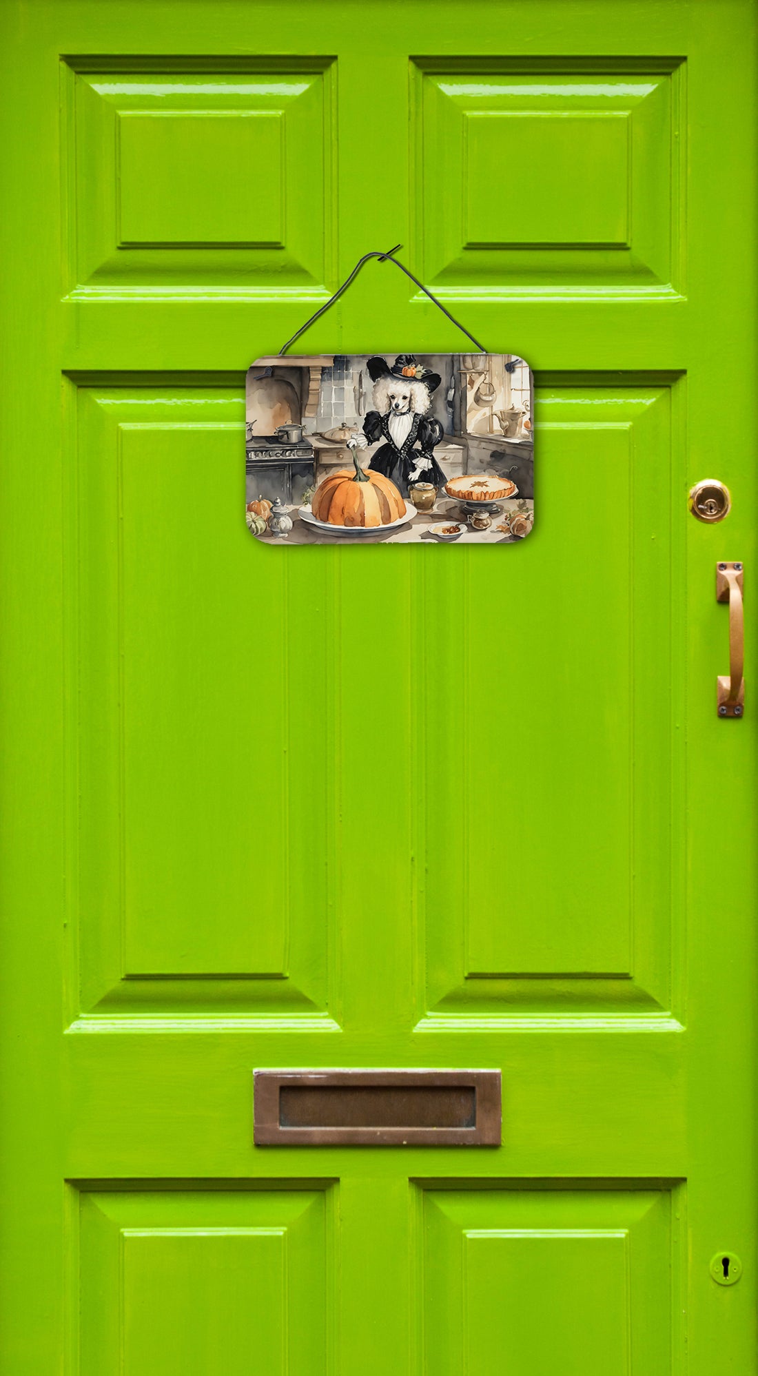 Buy this Poodle Fall Kitchen Pumpkins Wall or Door Hanging Prints