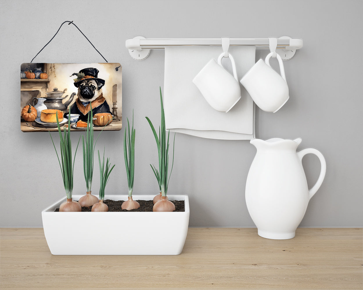 Pug Fall Kitchen Pumpkins Wall or Door Hanging Prints  the-store.com.