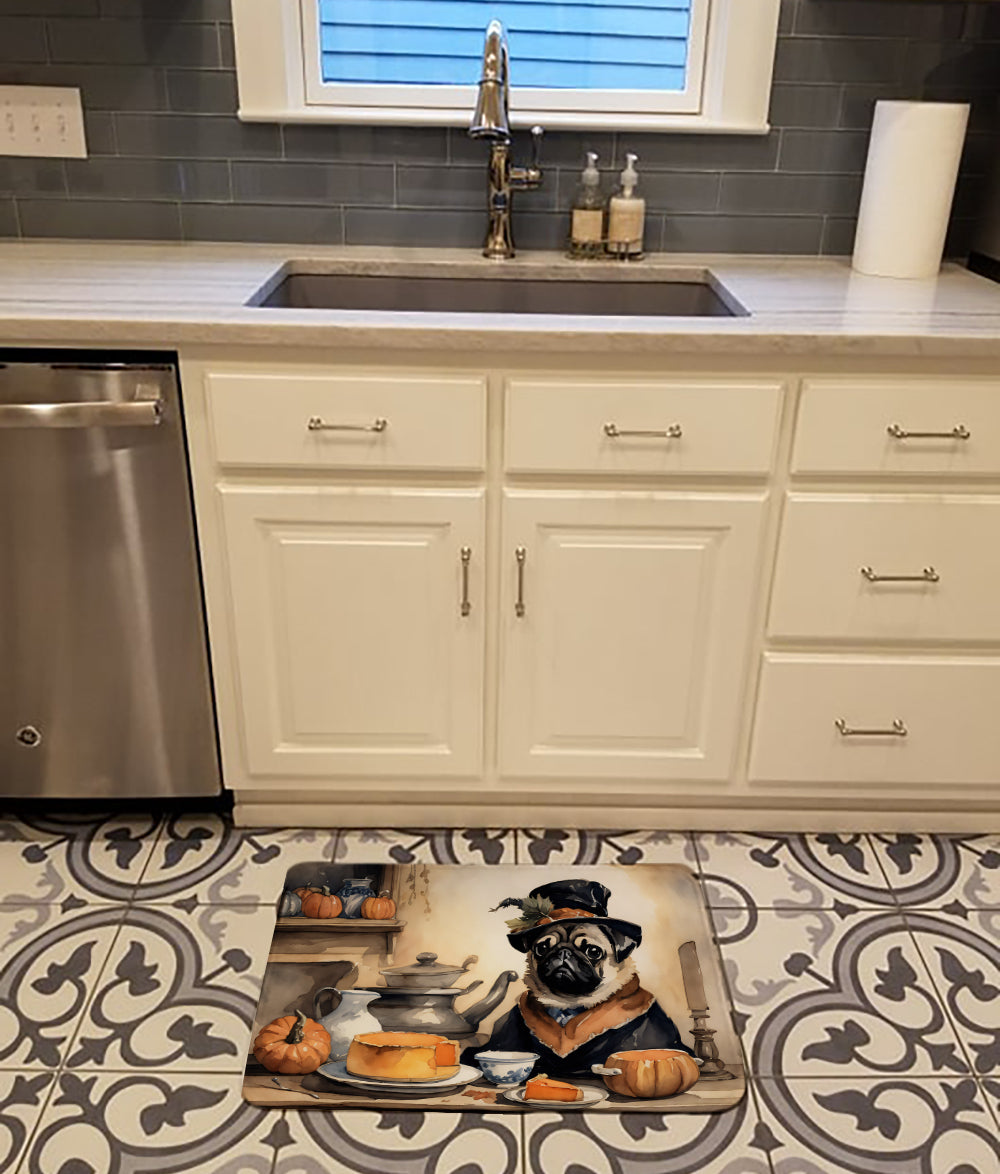 Pug Fall Kitchen Pumpkins Memory Foam Kitchen Mat  the-store.com.