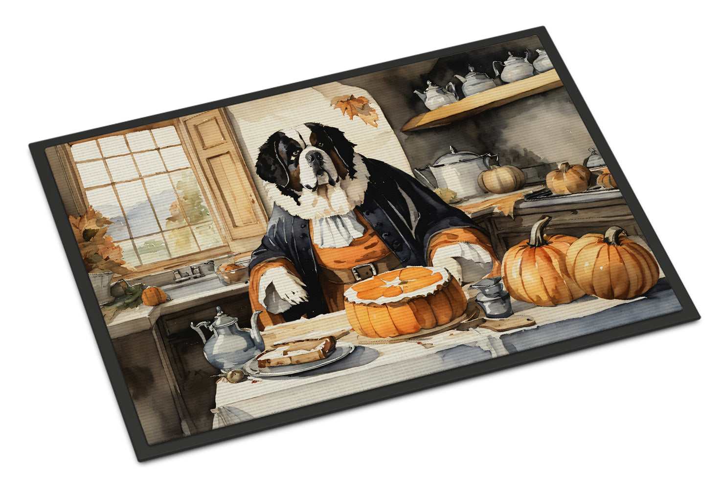 Buy this Saint Bernard Fall Kitchen Pumpkins Doormat 18x27