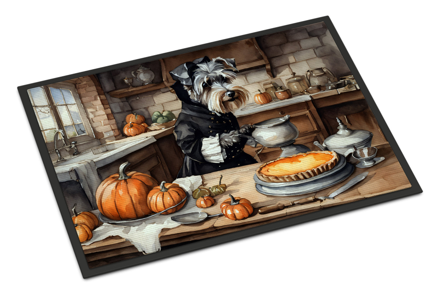 Buy this Schnauzer Fall Kitchen Pumpkins Indoor or Outdoor Mat 24x36