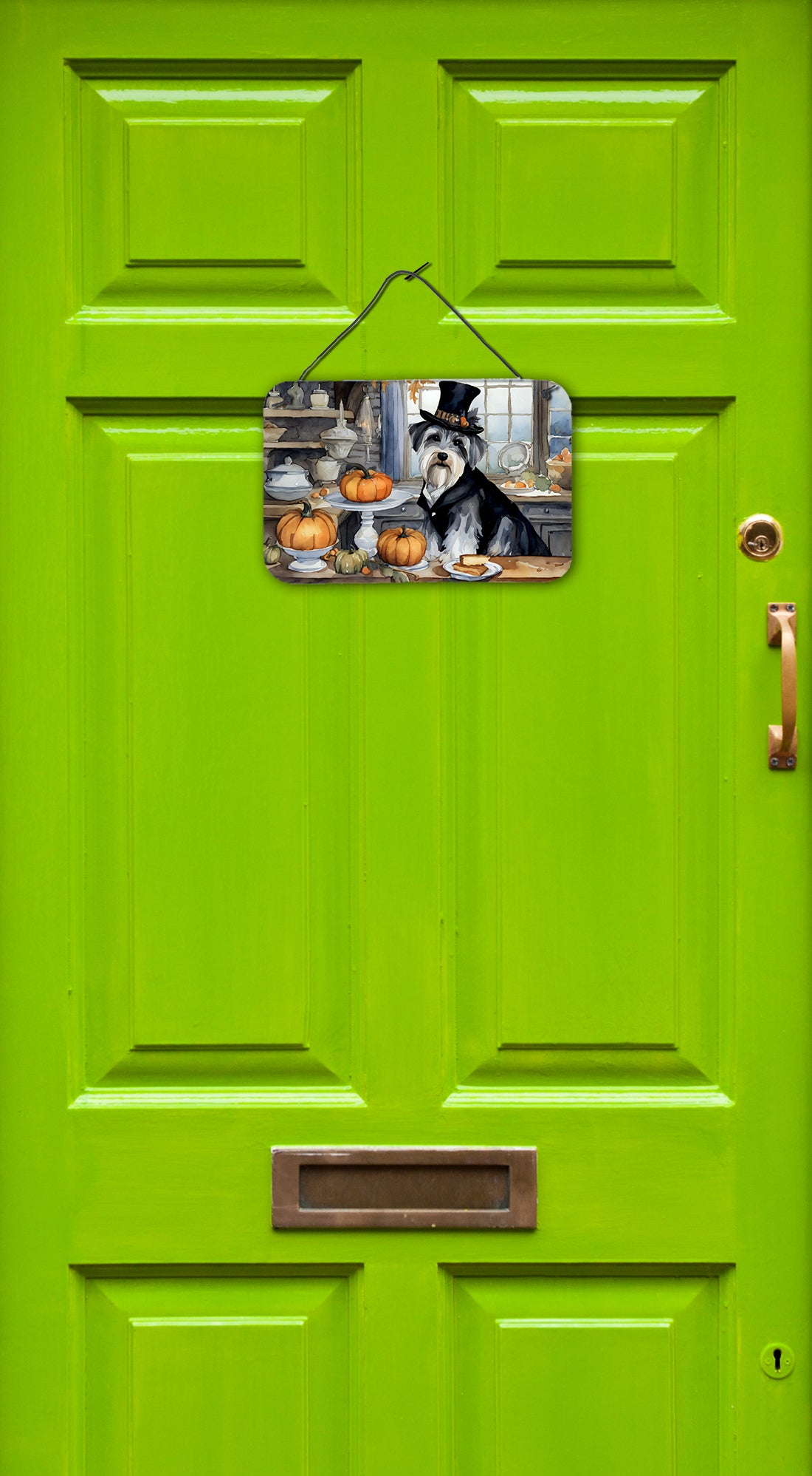 Buy this Schnauzer Fall Kitchen Pumpkins Wall or Door Hanging Prints