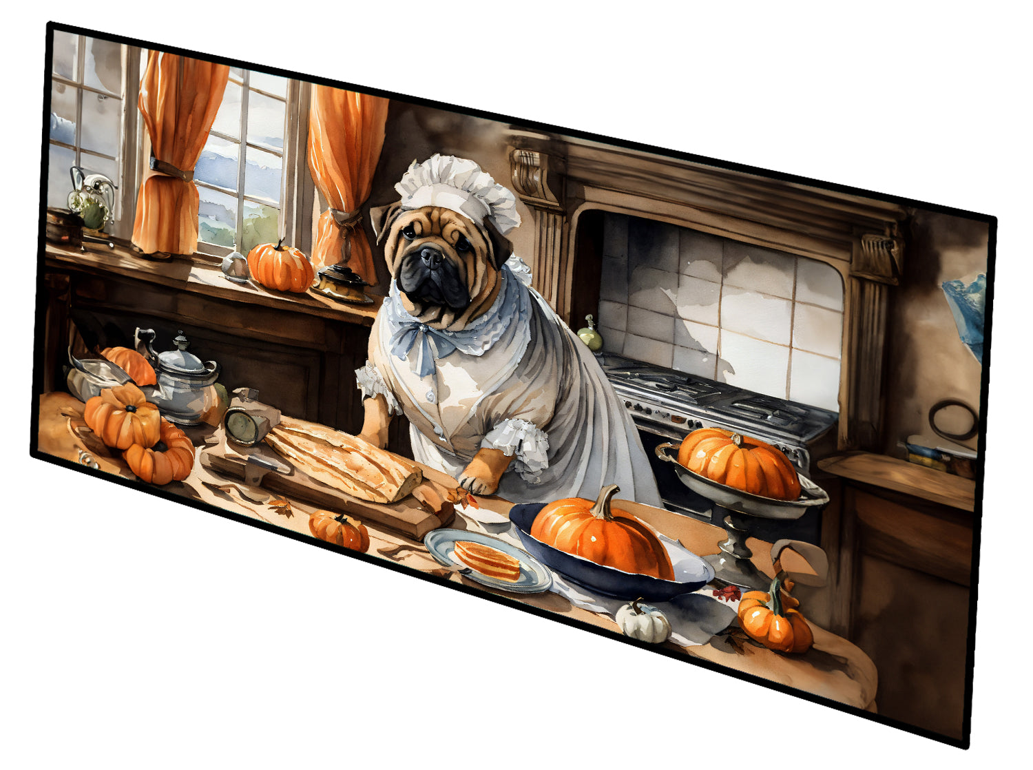 Buy this Shar Pei Fall Kitchen Pumpkins Runner Mat 28x58