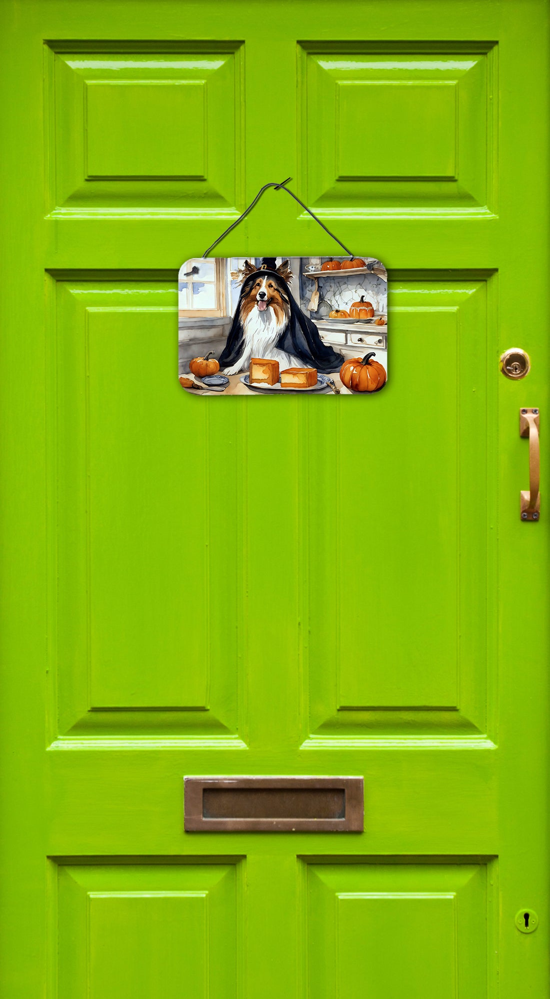 Buy this Sheltie Fall Kitchen Pumpkins Wall or Door Hanging Prints