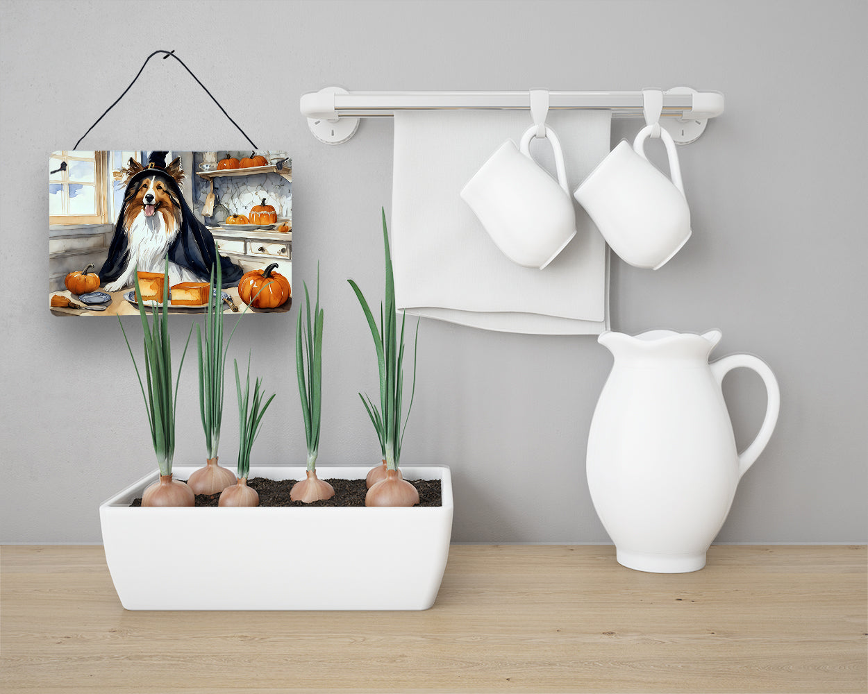 Sheltie Fall Kitchen Pumpkins Wall or Door Hanging Prints  the-store.com.