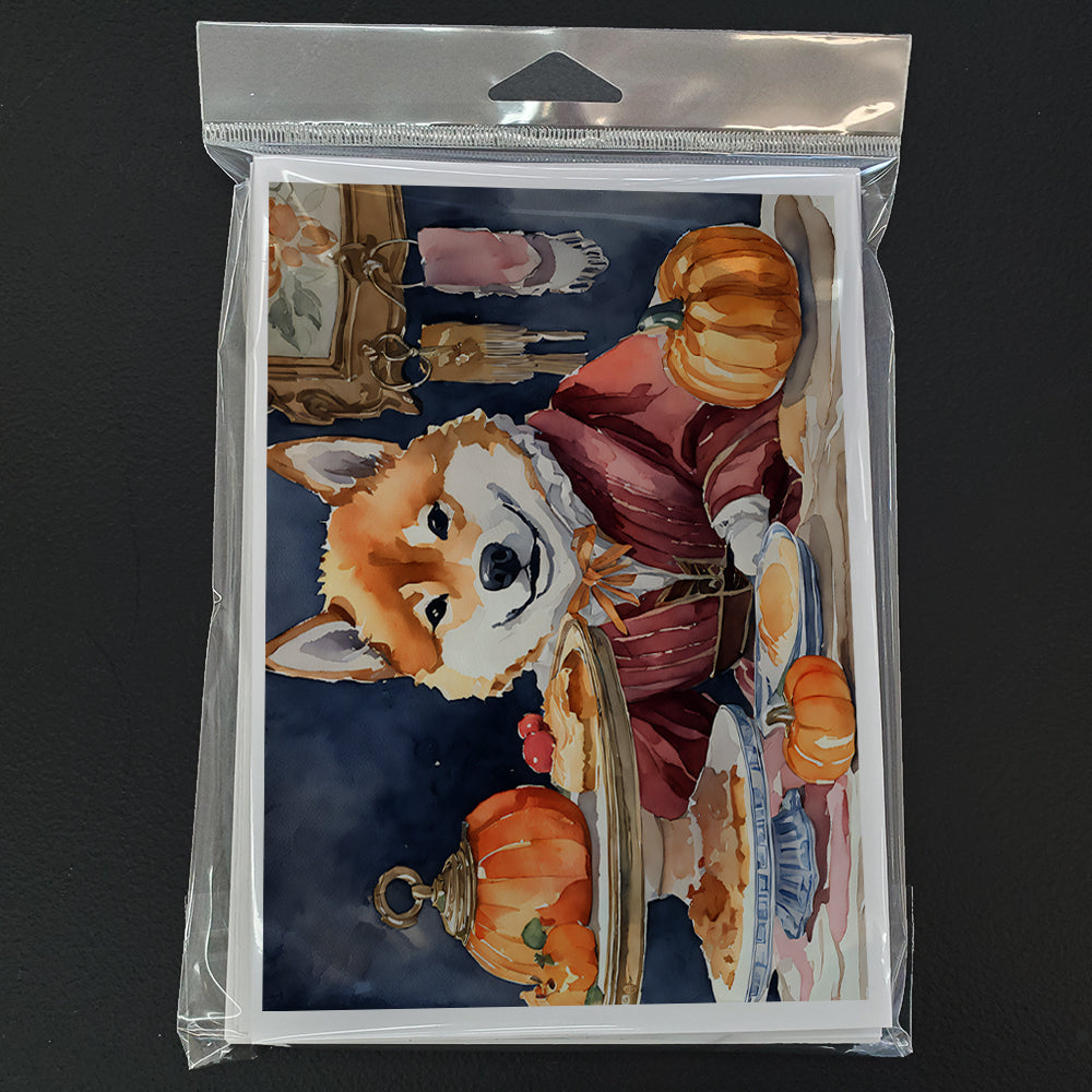 Shiba Inu Fall Kitchen Pumpkins Greeting Cards and Envelopes Pack of 8  the-store.com.