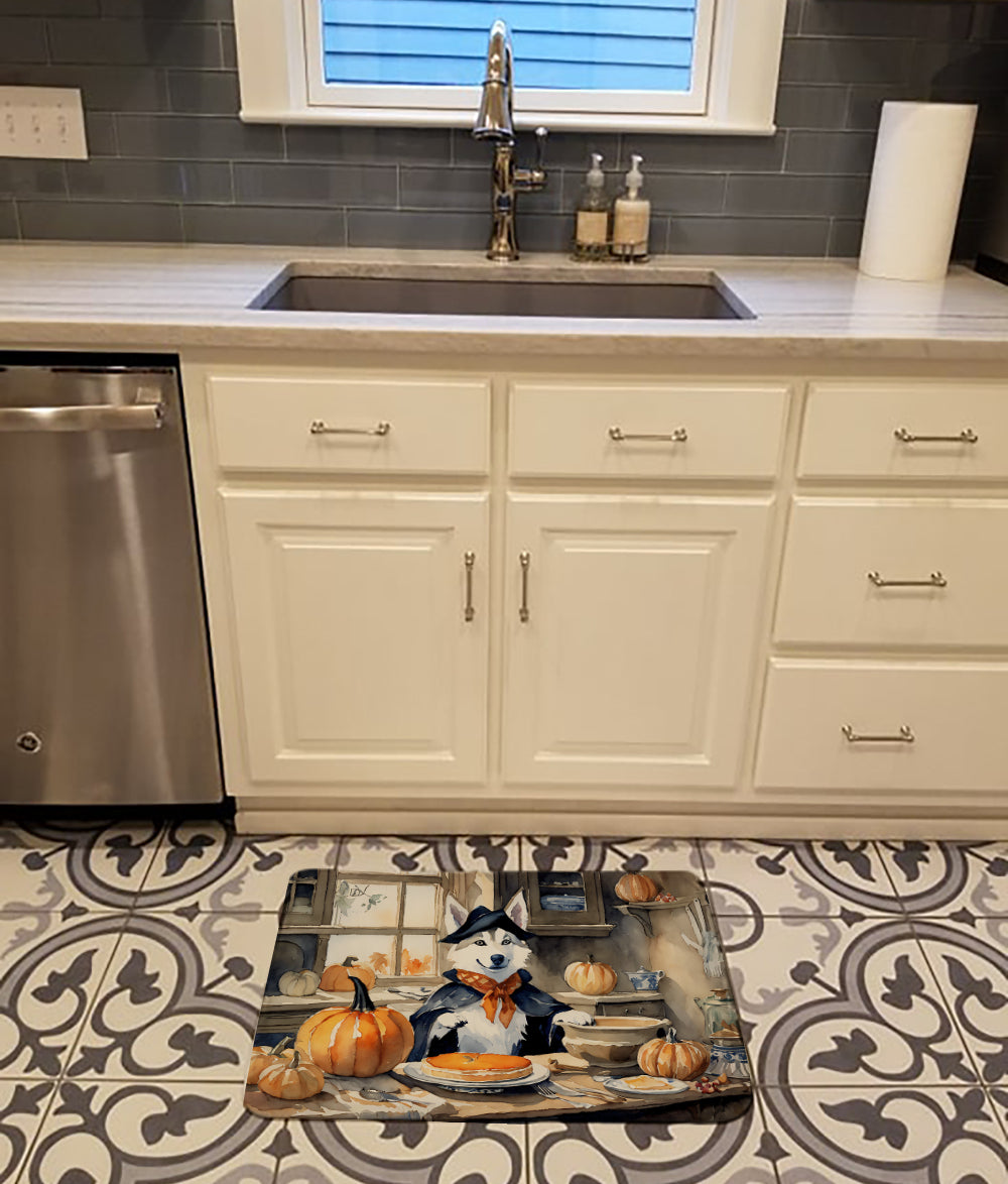 Buy this Siberian Husky Fall Kitchen Pumpkins Memory Foam Kitchen Mat