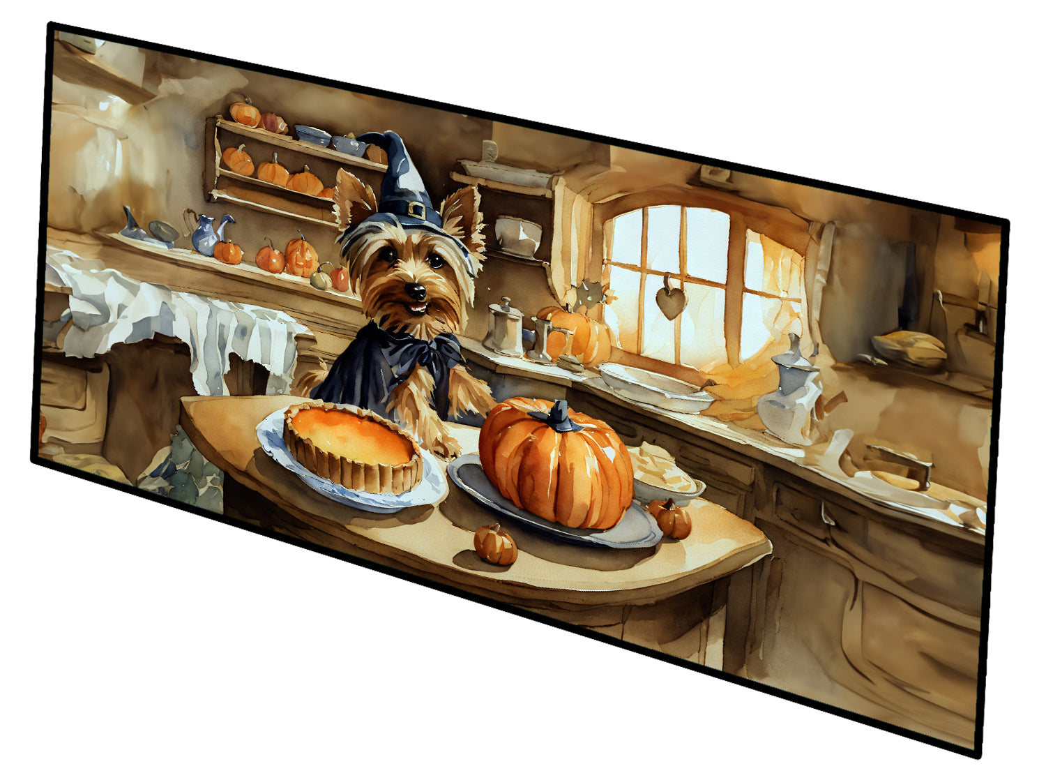 Buy this Silky Terrier Fall Kitchen Pumpkins Runner Mat 28x58