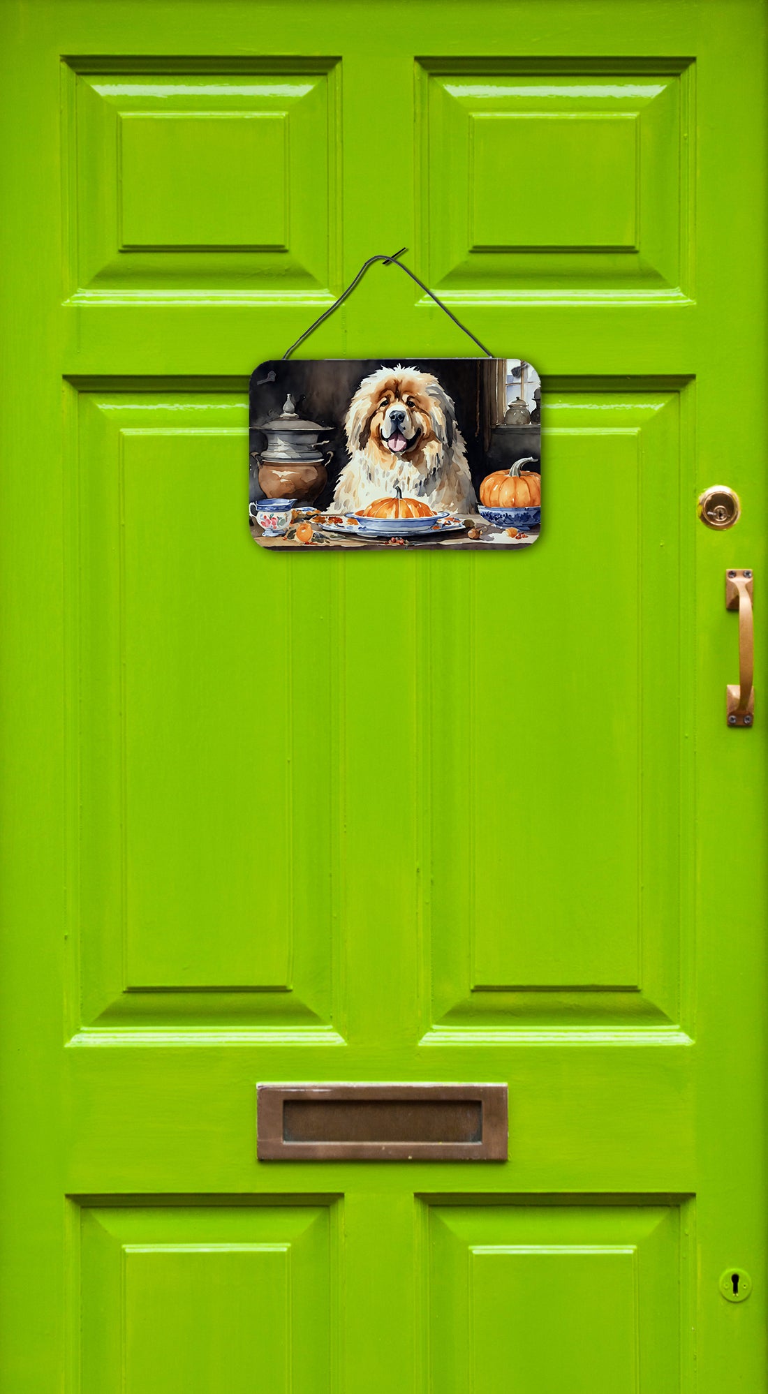 Tibetan Mastiff Fall Kitchen Pumpkins Wall or Door Hanging Prints  the-store.com.