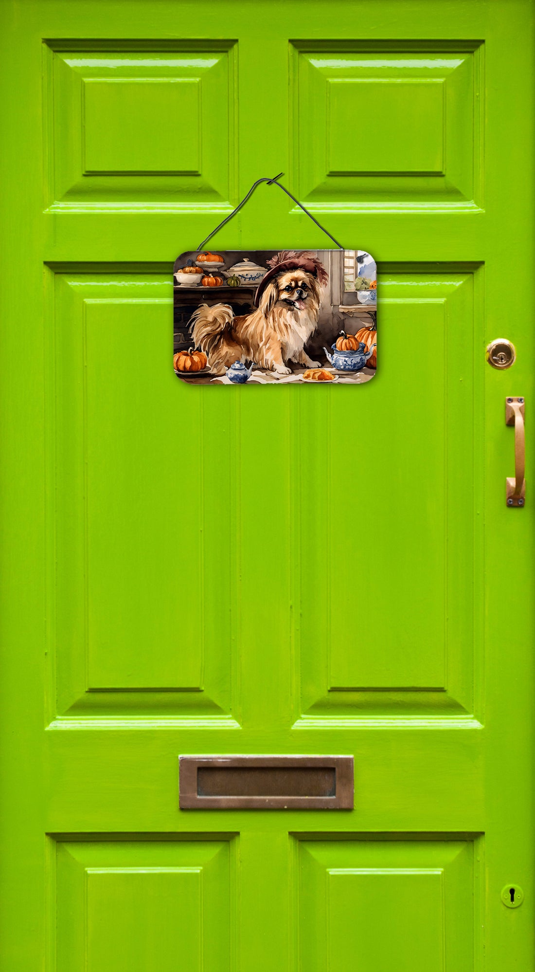 Tibetan Spaniel Fall Kitchen Pumpkins Wall or Door Hanging Prints  the-store.com.