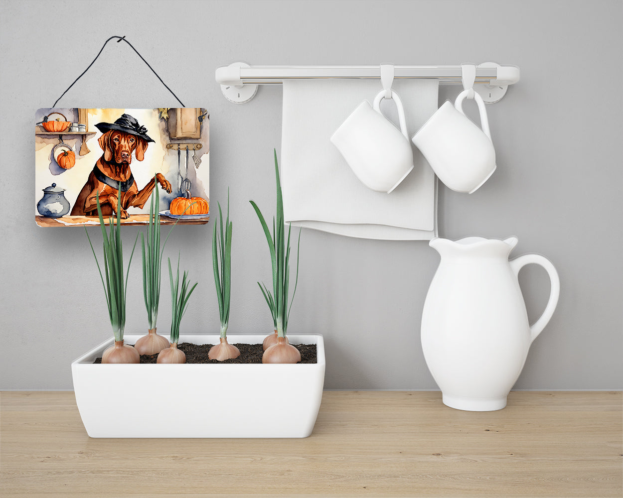 Vizsla Fall Kitchen Pumpkins Wall or Door Hanging Prints