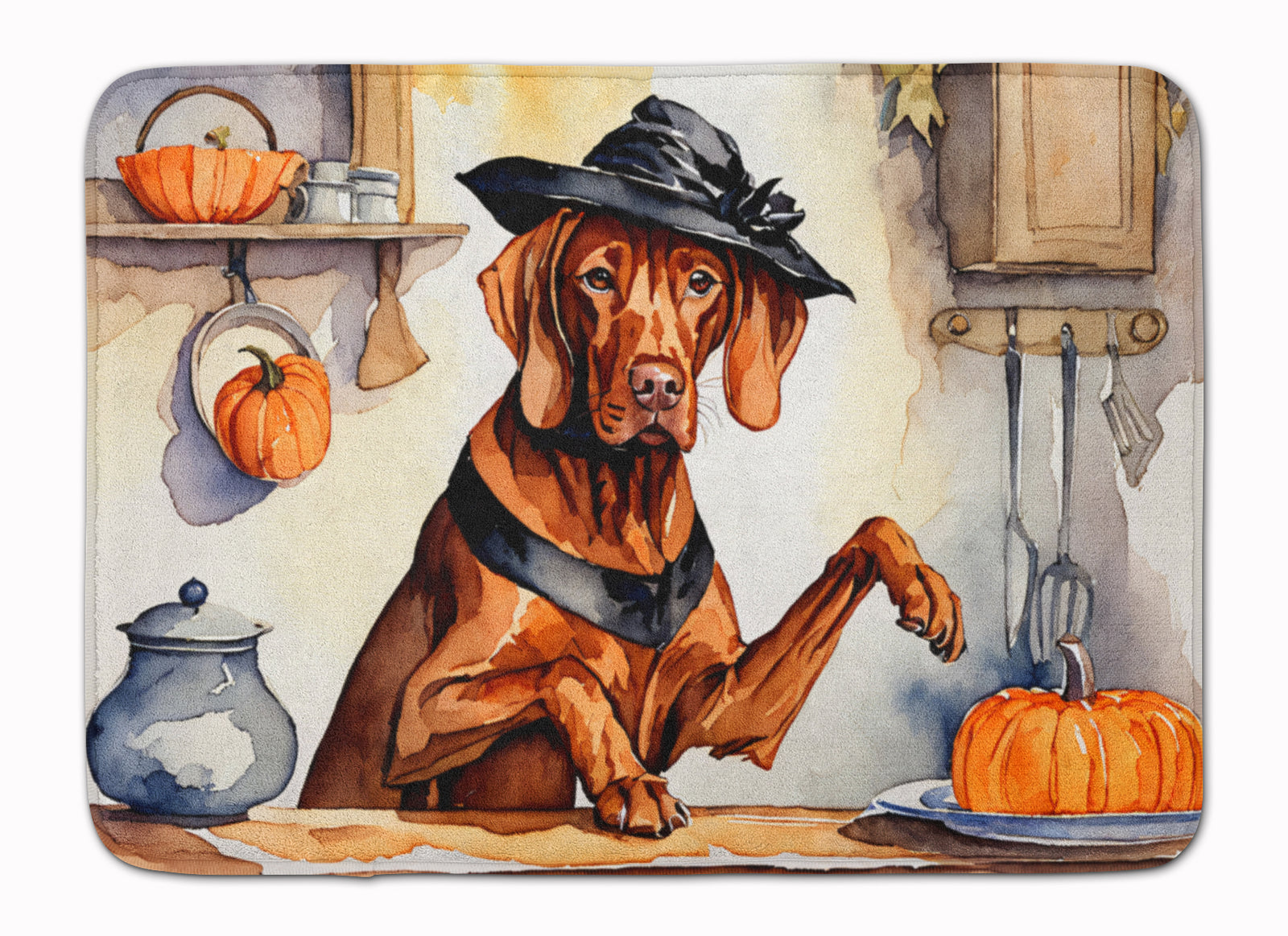 Buy this Vizsla Fall Kitchen Pumpkins Memory Foam Kitchen Mat