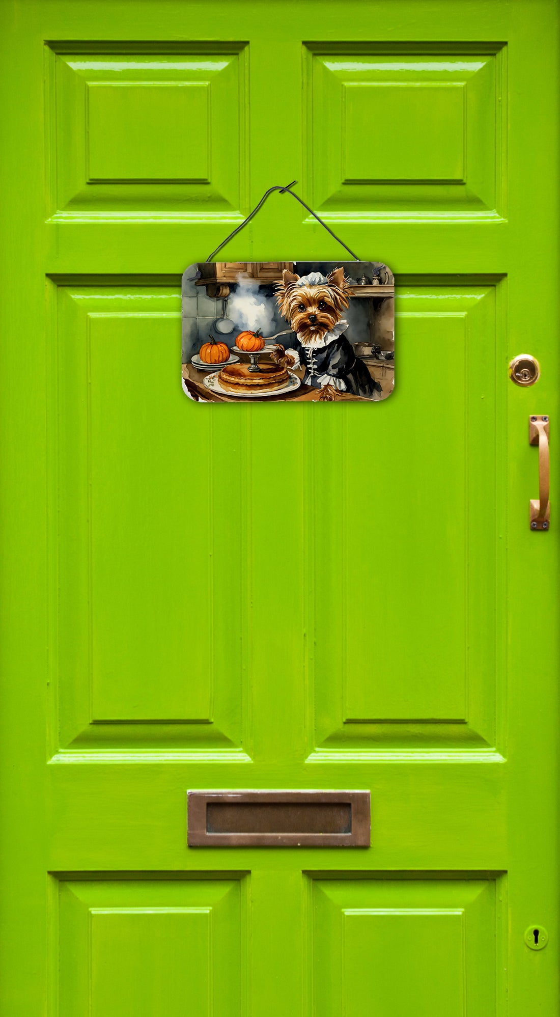 Buy this Yorkie Fall Kitchen Pumpkins Wall or Door Hanging Prints