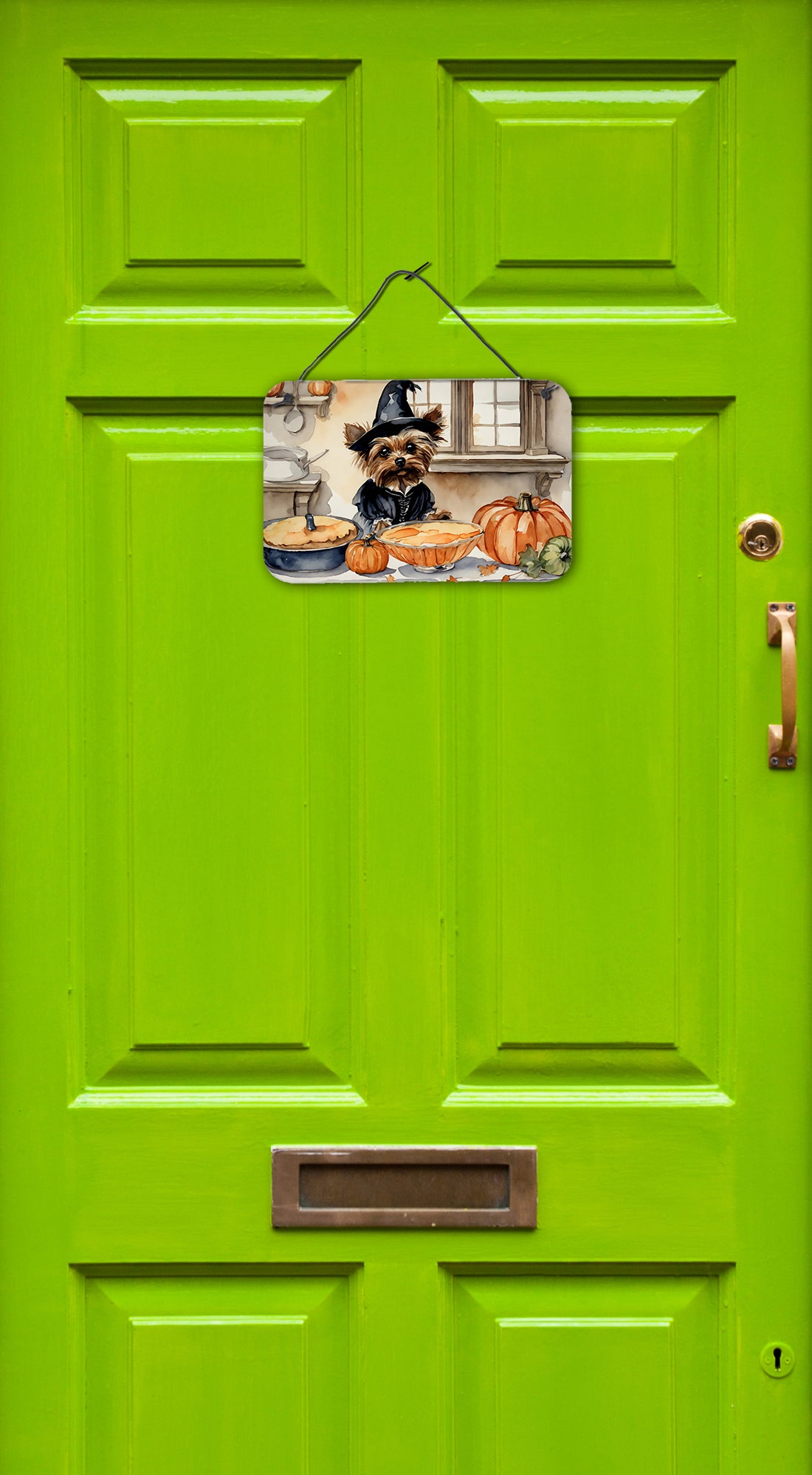 Buy this Yorkie Fall Kitchen Pumpkins Wall or Door Hanging Prints