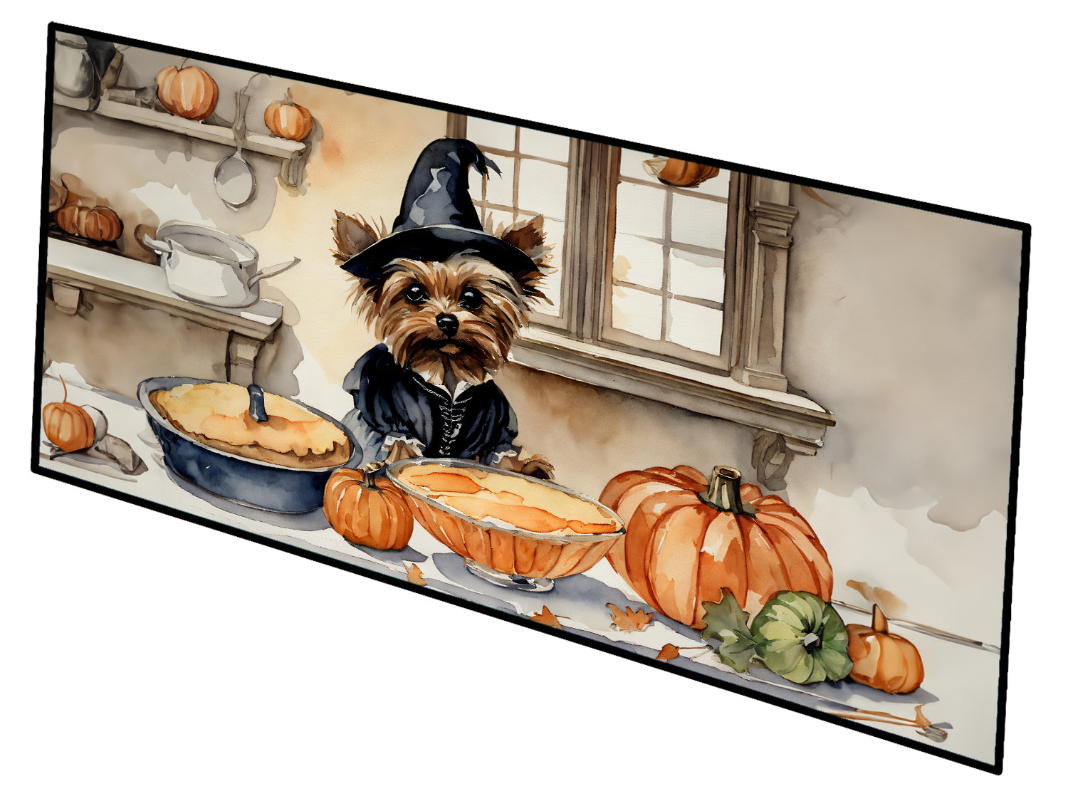 Buy this Yorkie Fall Kitchen Pumpkins Runner Mat 28x58