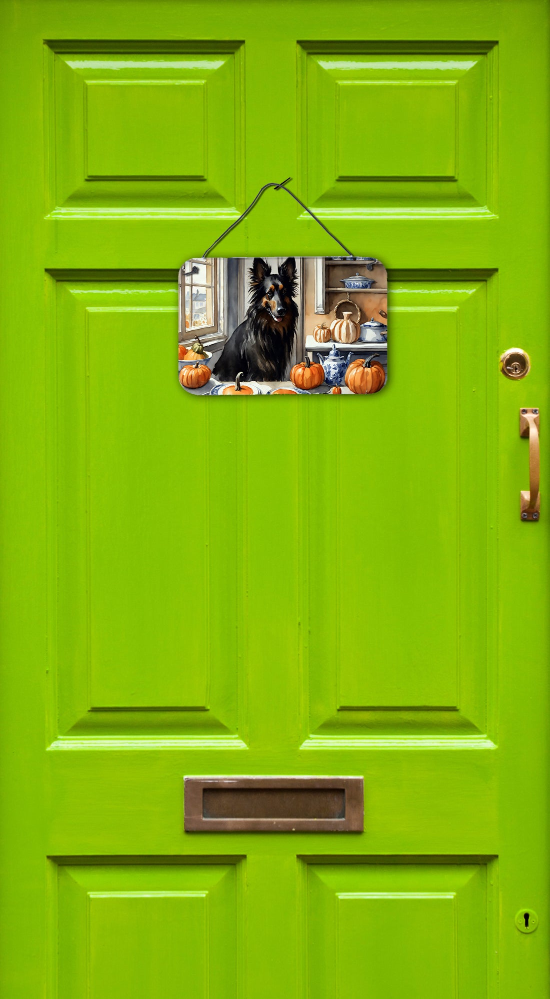 Belgian Sheepdog Fall Kitchen Pumpkins Wall or Door Hanging Prints  the-store.com.