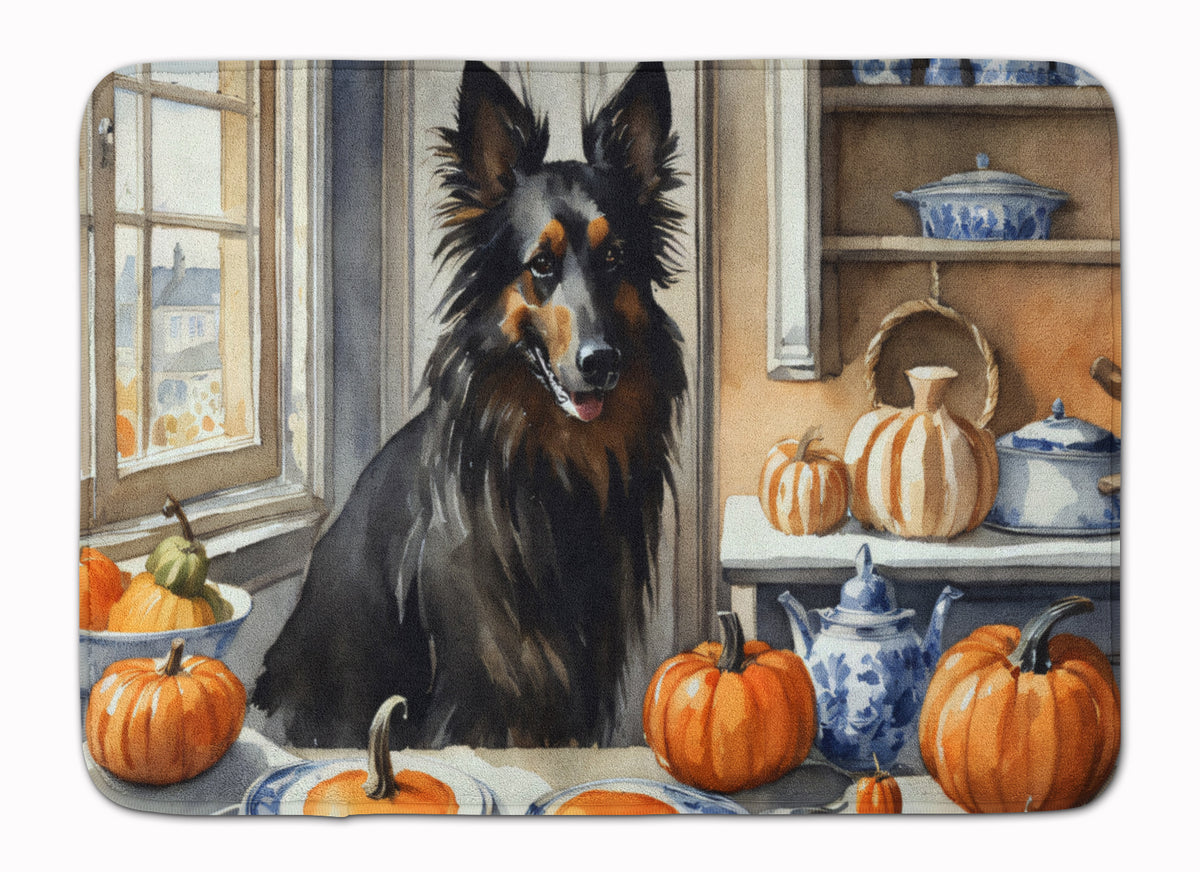 Buy this Belgian Sheepdog Fall Kitchen Pumpkins Memory Foam Kitchen Mat