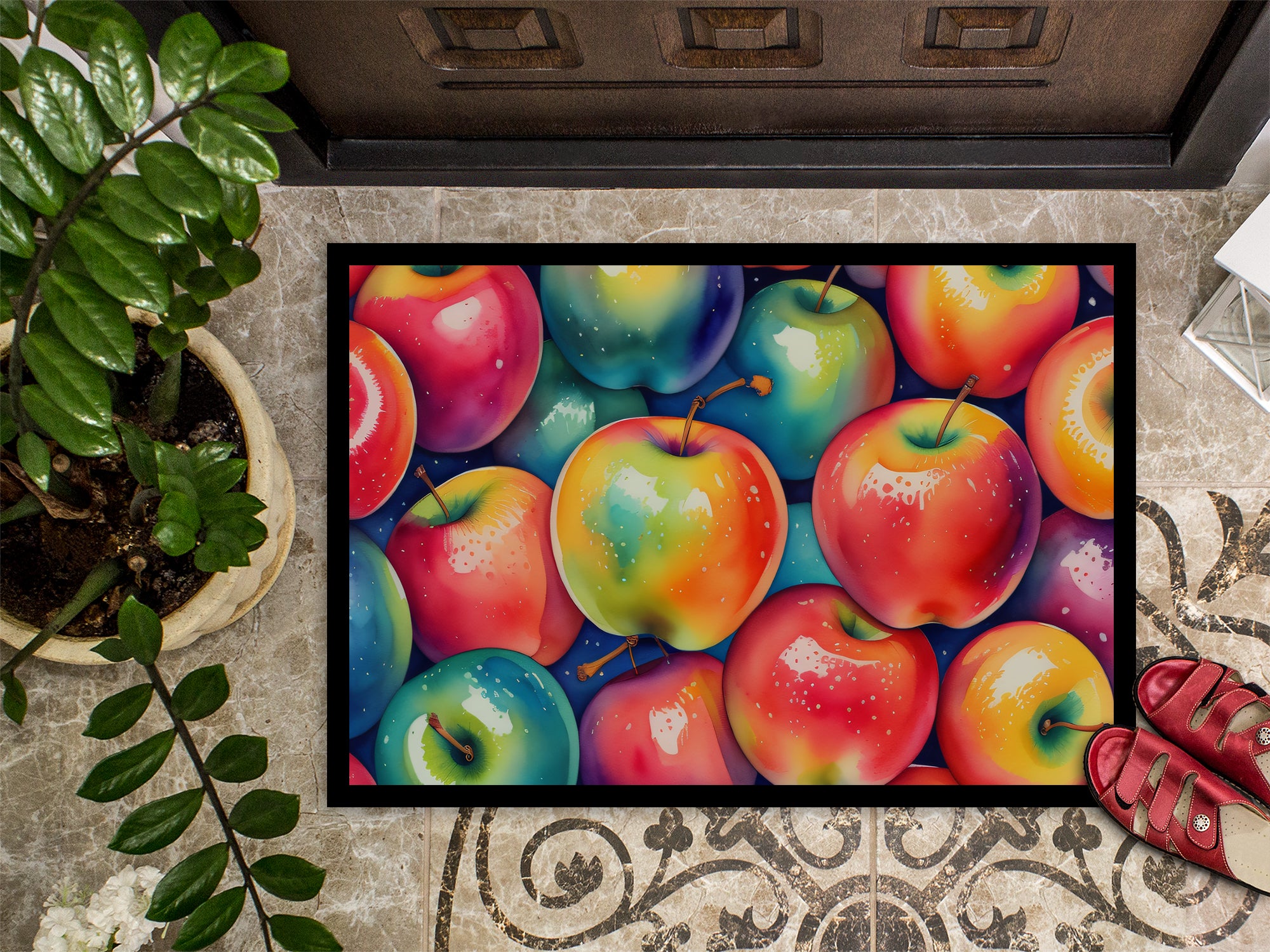 Colorful Apples Doormat 18x27  the-store.com.