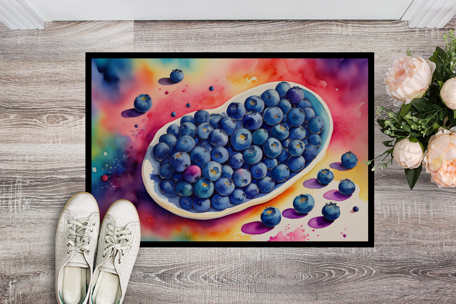 Colorful Blueberries Indoor or Outdoor Mat 24x36  the-store.com.