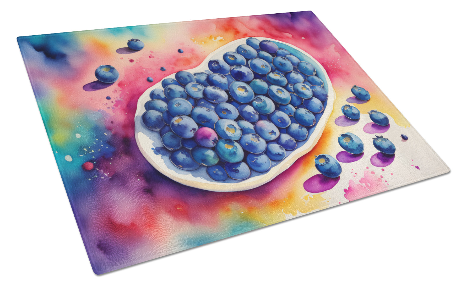 Buy this Colorful Blueberries Glass Cutting Board Large