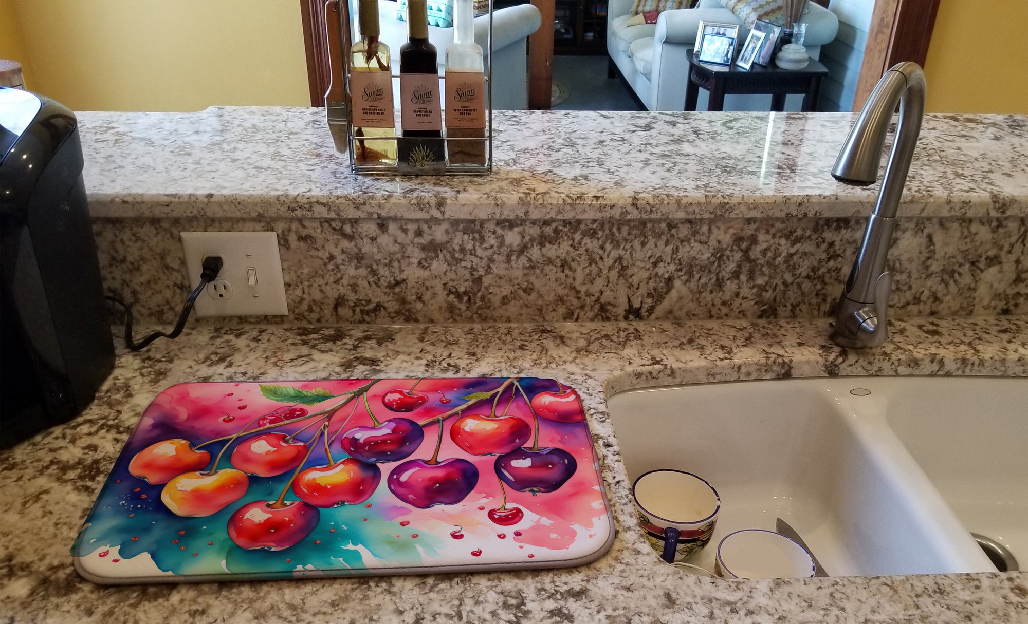 Colorful Cherries Dish Drying Mat