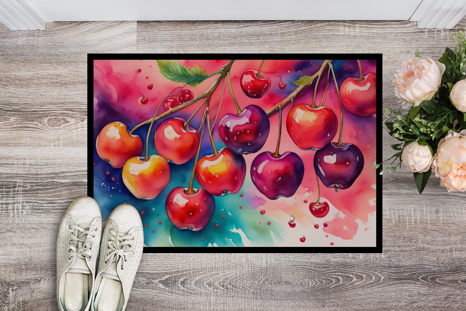 Buy this Colorful Cherries Indoor or Outdoor Mat 24x36