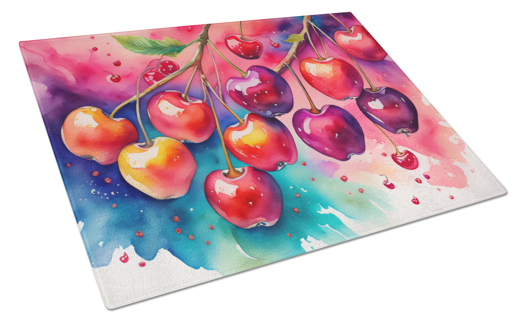 Buy this Colorful Cherries Glass Cutting Board Large