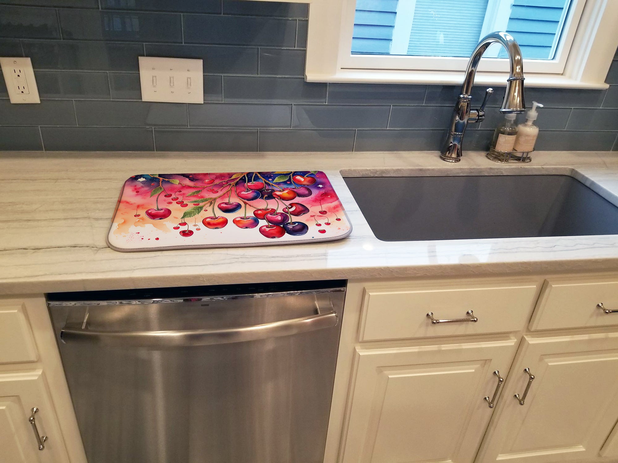 Colorful Cherries Dish Drying Mat  the-store.com.