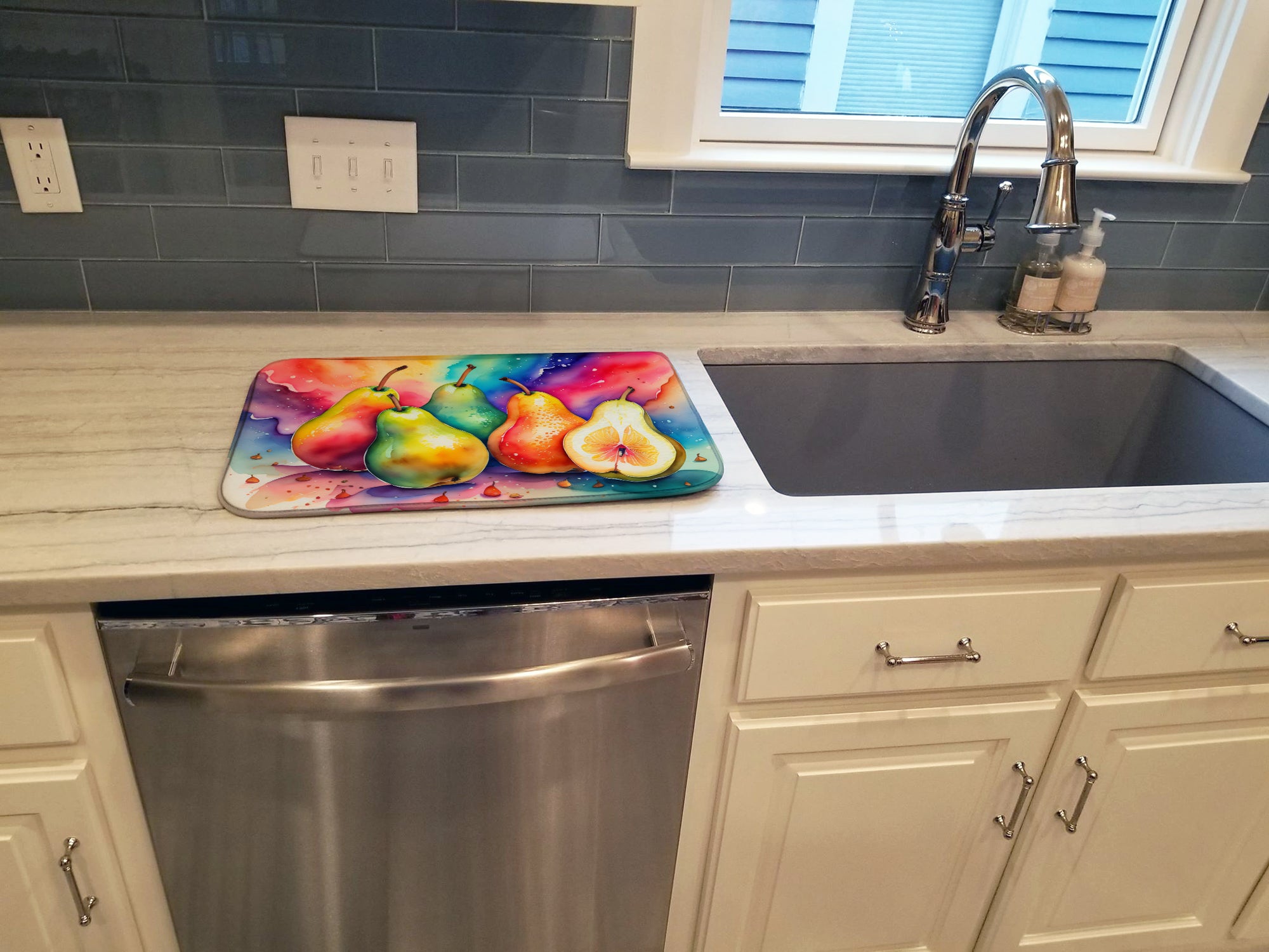 Colorful Pears Dish Drying Mat  the-store.com.