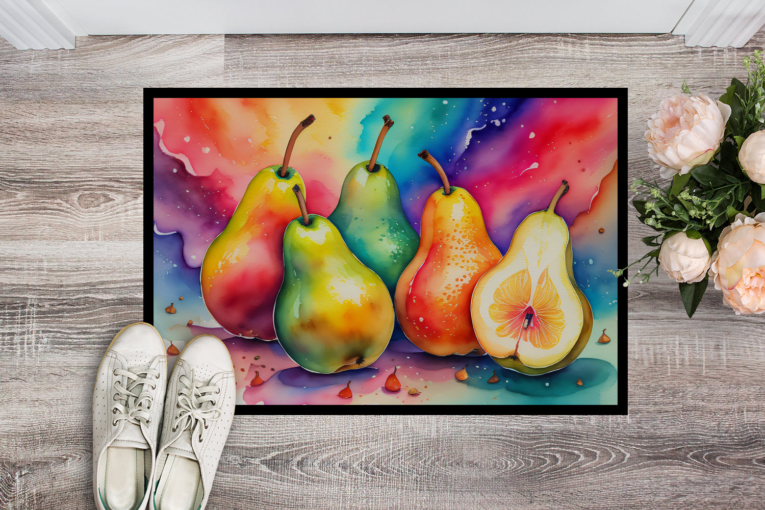 Buy this Colorful Pears Doormat 18x27