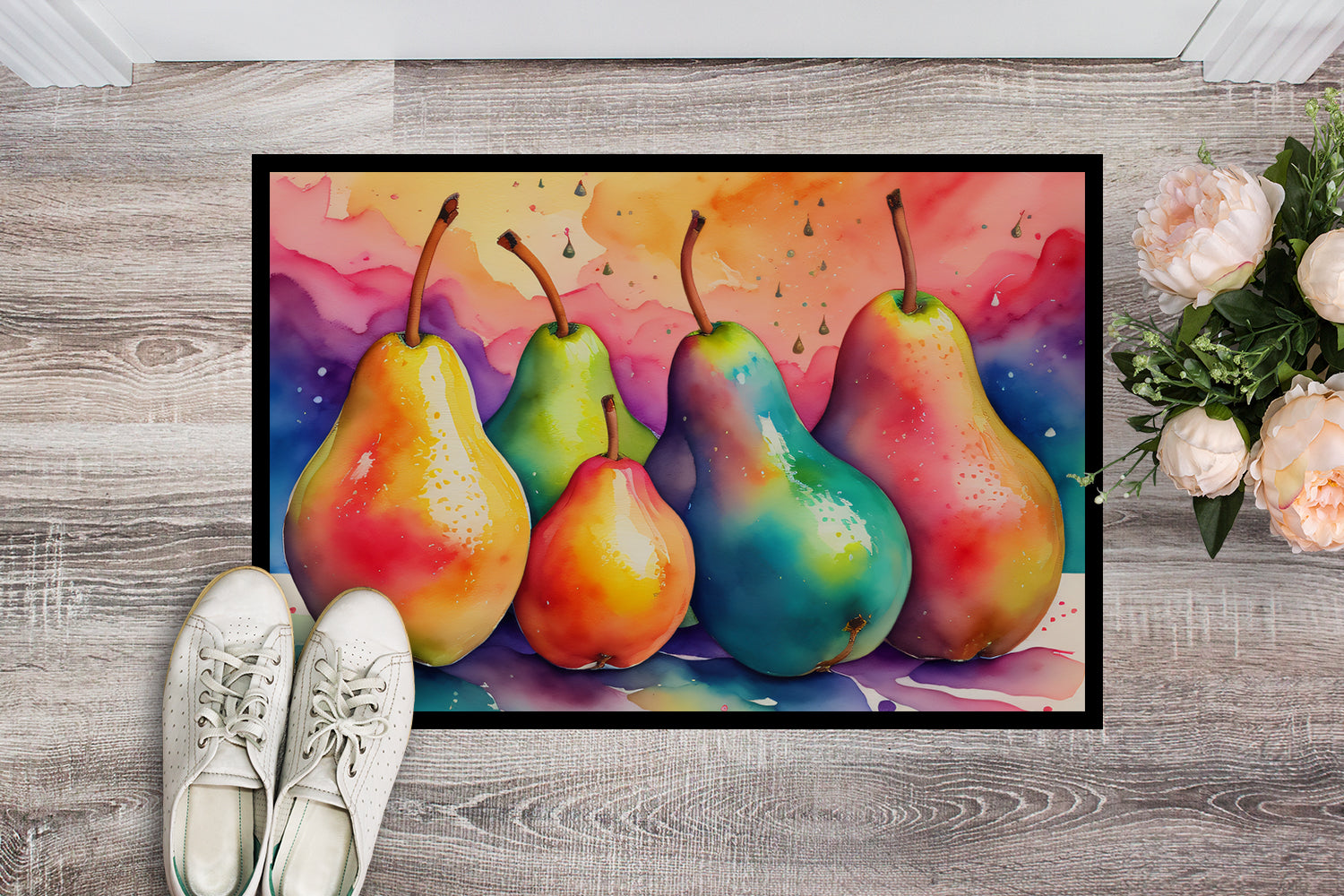 Colorful Pears Indoor or Outdoor Mat 24x36  the-store.com.